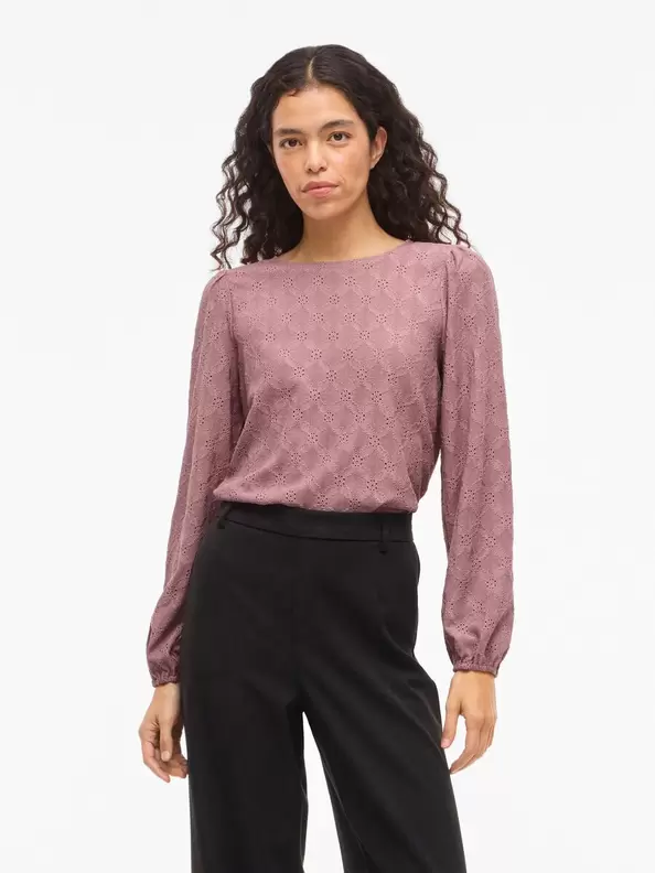 Product carousel image - VIASTA RUND HALS LÅNGÄRMAD TOPP, Nostalgia Rose | 1