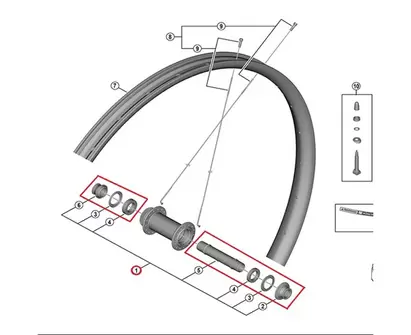 Nav axel Shimano XTR Complete WH-M9220 Fram