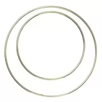 Runda cirkelformade metallstommar, guldfärgade. 2 st. Ø15 / Ø20 cm