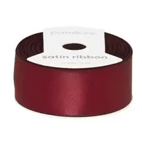 Mörkrött satinband – 25 mm brett och 8 meter långt