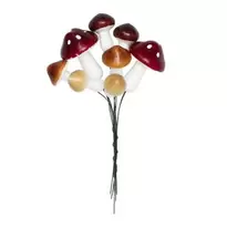 Mixade svampar av styrolit, fästa på 10–12 cm ståltråd. 8 st. H. 45–60 mm