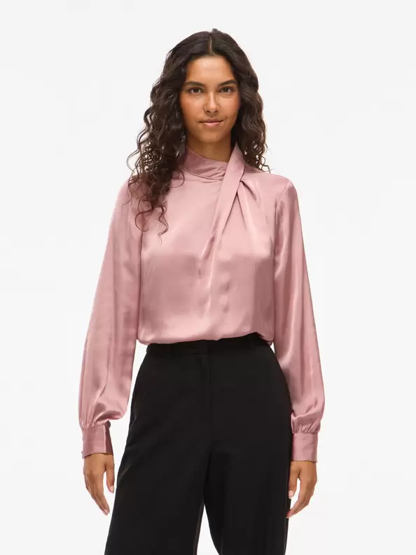 Product carousel image - VISOFIE HÖG HALS LÅNGÄRMAD TOPP, Orchid Pink | 1