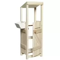 Käpphäststall av ljust FSC-märkt trä, 32×25×97 / 88 cm, levereras omonterat