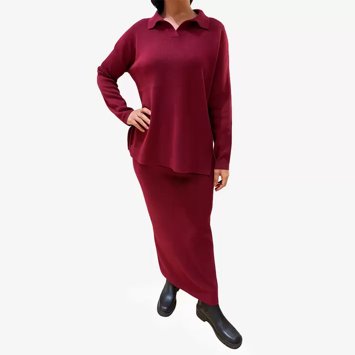 Stickad SET (Tröja + kjol)