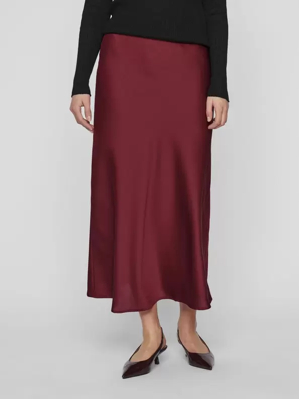 Product carousel image - VIELLETTE HÖG MIDJA MIDIKJOL, Cabernet | 1