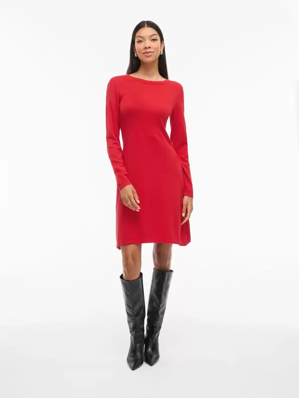 Product carousel image - VIHELLIE LÅNGA ÄRMAR KORT KLÄNNING, Mars Red | 1