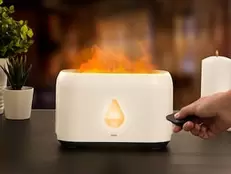 Luftfuktare med LED-flamma - Zenkuru