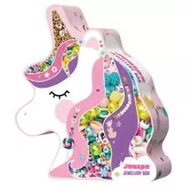 Unicorn smyckessats, toksöt enhörnings-låda fylld med allt för att pärla armband