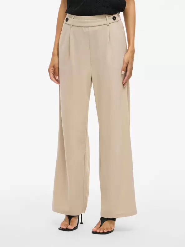 Product carousel image - VICLARA HÖG MIDJA BYXOR MED VIDA BEN, Feather Gray | 1