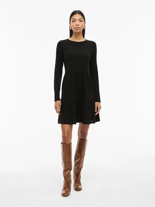 Product carousel image - VIELITA LÅNGA ÄRMAR KORT KLÄNNING, Black | 1