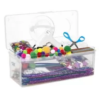 Pyssellåda med limpistol, pyssel & pysseltillbehör – 33,5×14×13,5 cm