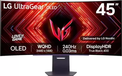 LG UltraGear 45GS95QE 45" OLED välvd bildskärm gaming