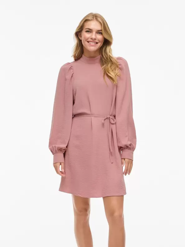 Product carousel image - VIPALLAS HÖG HALS KORT KLÄNNING, Old Rose | 1