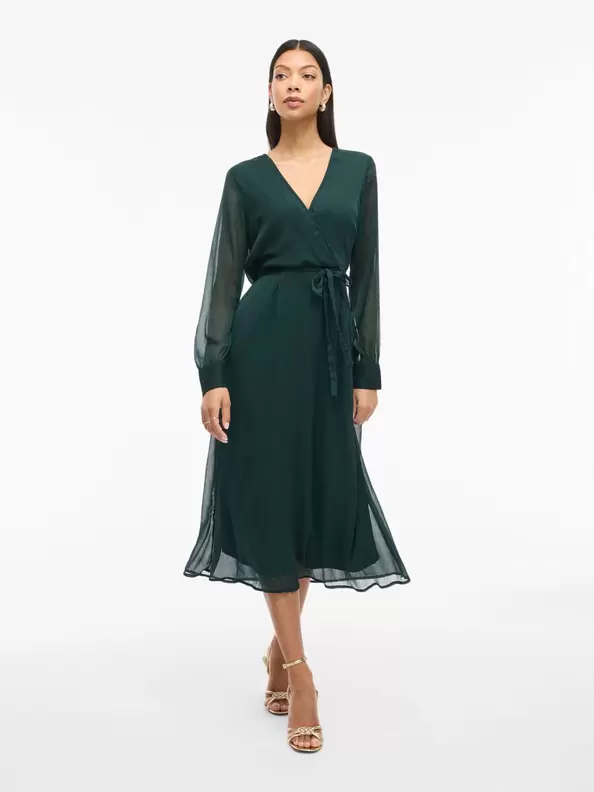 Product carousel image - VIFALIA LÅNGÄRMAD MAXIKLÄNNING, Scarab | 1