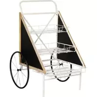 Displayvagn med 3 hyllor/korgar, Griffeltavlor - 106 x 97 x 80 cm   5239 kr   Köp