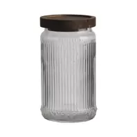 Burk med lock - Randig - Glas & Trä - Ø7,5/9 x 18 cm   115 kr   Köp