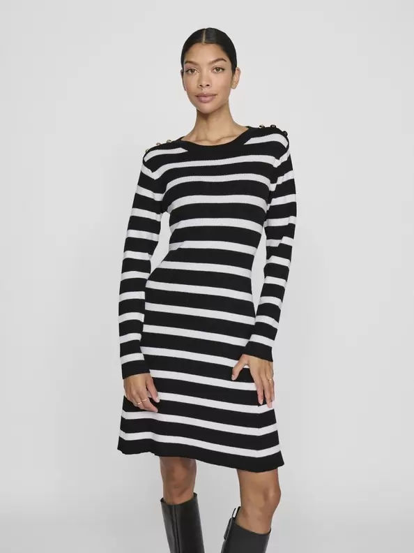 Product carousel image - LÅNGÄRMAD KORT KLÄNNING, Black | 1