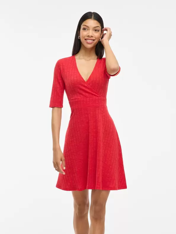 Product carousel image - VIMILJA KORTA ÄRMAR KORT KLÄNNING, Racing Red | 1