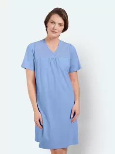 Natkjole - Lys Blå - Broderie Anglaise