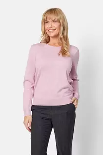 Langærmet Strik - Rosa