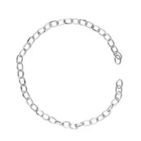 18 cm lång silverfärgad kedja för armband, smyckeskedja med ovala länka