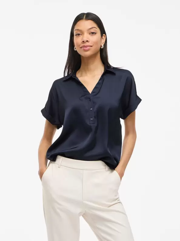 Product carousel image - VIENNA KORTÄRMAD SKJORTA, Navy Blazer | 1