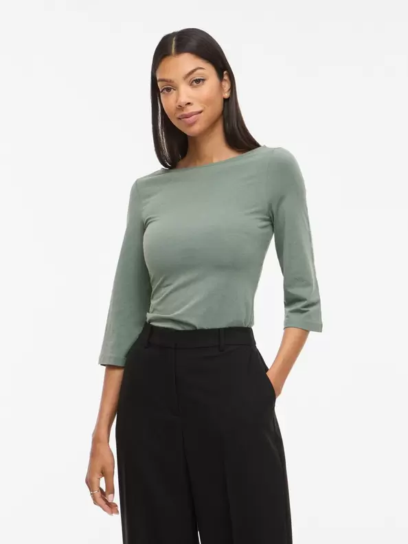 Product carousel image - VIEMILIE BÅTRINGNING TOPP MED 3/4-ÄRMAR, Laurel Wreath | 1