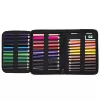 72 färgpennor i fodral och 3 tillbehör – sudd, pennvässare och pennförlängare