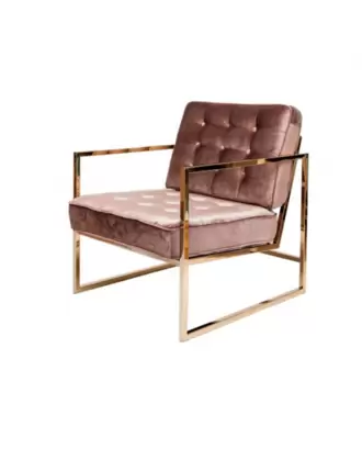 FIONA Fåtölj - Dusty Rose / Mässing