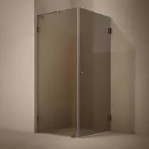 Duschhörn Combi Lynx Bronstonat Glas 100X100 Cm Brons