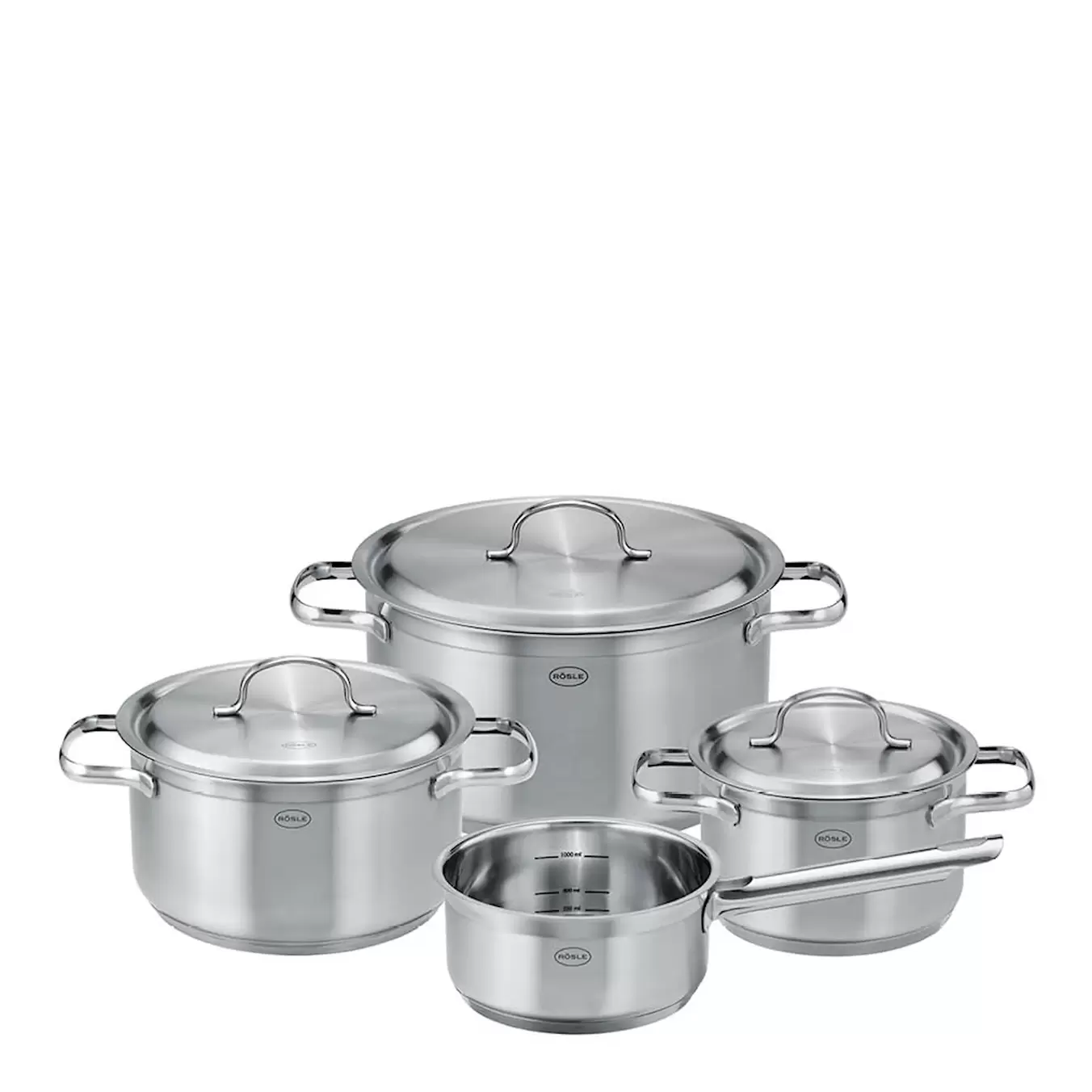 PureElements kastrullset 7 delar 1,5/2,0/3,6/5,9 L stål