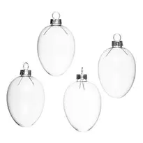 Glasägg för påskpyssel Ø5,5 cm, 8 cm höga, upphängningen kan tas loss