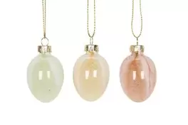 Ägg - Glas - Sockrade - 3-pack - 3,5 x 5 cm