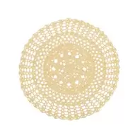 Bordstablett - Rund Virkad - gul - Ø38 cm