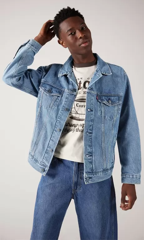 Relaxed Trucker Ljusblå Jacka