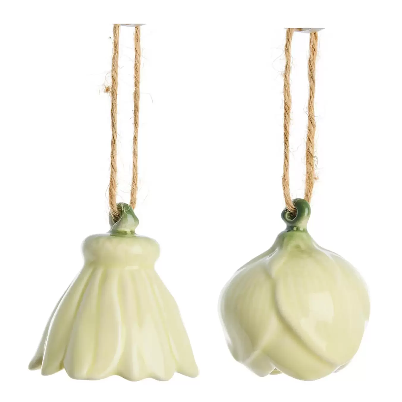 Dehlia hängande blomdekoration 2-pack 4,5 cm gul