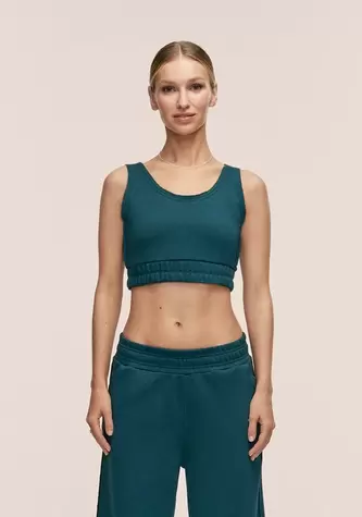 Reversed Seam Terry Top - Ocean Teal