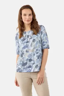 Kortærmet T-shirt - Blå Mix - Abstrakt Mønster