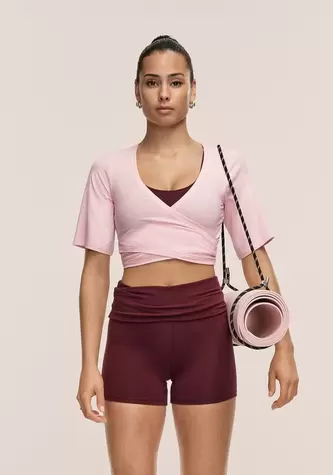 Delight Cropped Wrap Top - Lush Pink