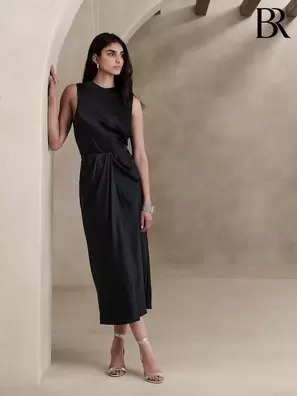 Svart - Banana Republic Signature 100% Ärmlös linne i siden