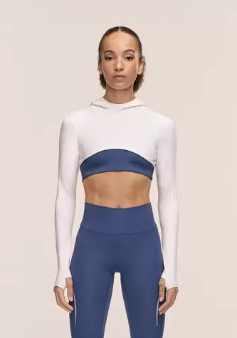 Neat Cropped Pony Tail Hood - White