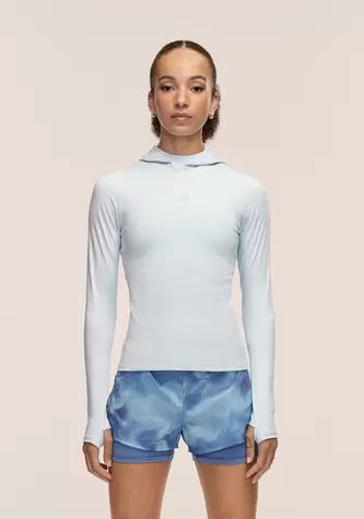 Neat Long Sleeve Hood - Aqua Glow