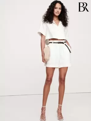 Banana Republic Linne Paperbag-midjedragsko 3.5" Shorts