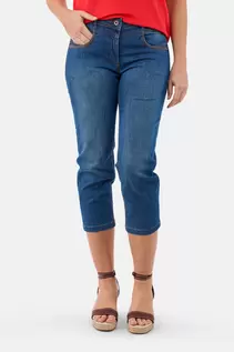 Madelaine Capri Jeans - Medium Blå - Straight Fit