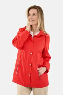 Jakke - Rød - Aftagelig Hætte