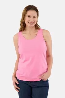 Basis Top - Lyserød - Rund Hals