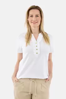 Kortærmet T-shirt - Hvid - Flæsedetalje