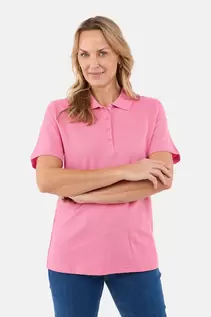 Kortærmet Polo T-shirt - Pink - Klassisk Krave