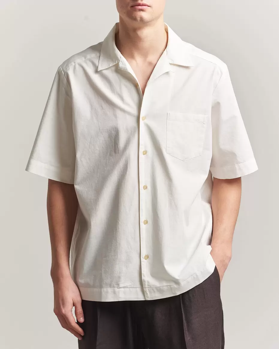 Jude Cotton/Linen Short Sleeve Shirt White