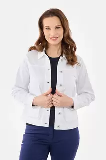 Let Jakke - Hvid - Knaplukning